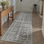 Black Runner Rug 2x12 Vintage Area Carpet Hallway Long Indoor Kitchen Washable - Image 6