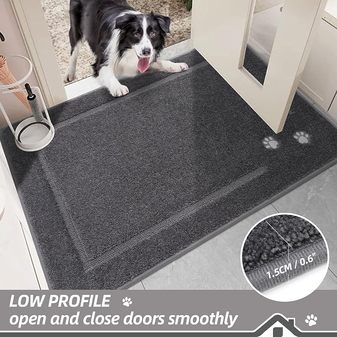 BEQHAUSE Dog Door Mat for Muddy Paws 24"x36" Dirt Trapper Absorbent Doormat Non - Image 6