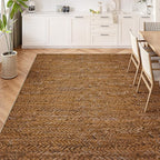 Eleisa Modern Vintage 10x14 Herringbone Chevron Area Rug, Non-Slip Stain - Image 2