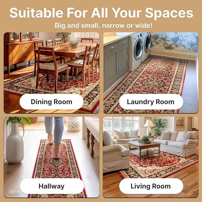 Well Woven Barclay Collection Medallion Kashan Red 8x10 Area Rug - Image 6