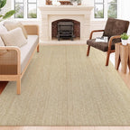 Collive Boho Rugs for Living Room 6x9 Tan, Washable Large Area Rug Braided by Collive