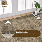 Washable Area Rug 9' x 12' Vintage Traditional Persian Mat - Image 5