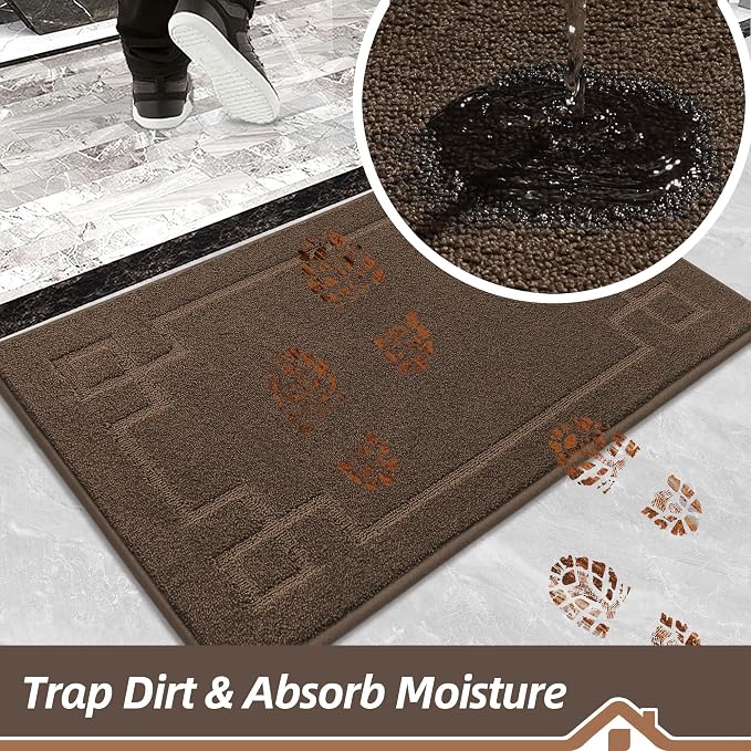 BEQHAUSE Door Mat 36" x 60", Non-Slip Door Mats Indoor Entryway Rugs Washable - Image 4