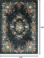 Loloi Rifle Paper Co. Laurel Collection LAU-01 Dark Navy 9'-2" x 12'-2" Area Rug - Image 2