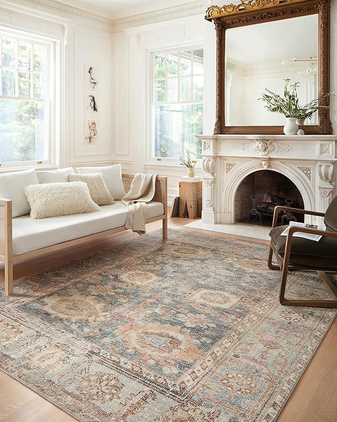 Loloi Margot Collection MAT-03 Ocean/Spice 2'-3" x 3'-9" Accent Rug feat. by Loloi
