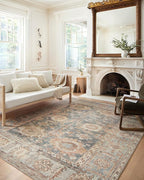 Loloi Margot Collection MAT-03 Ocean/Spice 2'-6" x 11'-6" Runner Rug feat. by Loloi