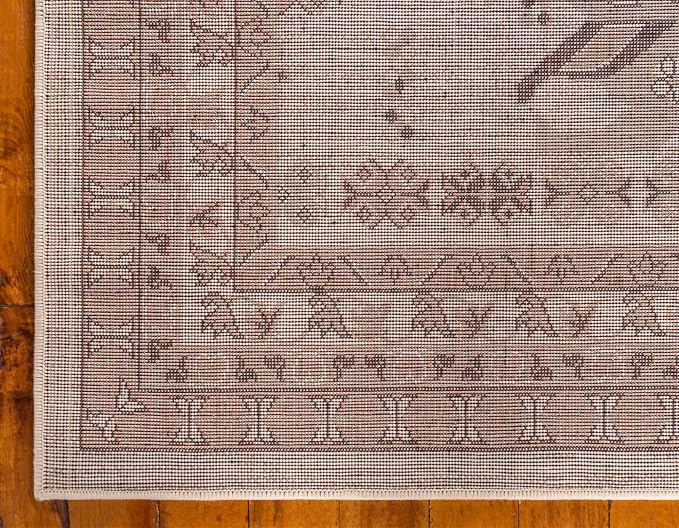 Unique Loom Taftan Collection Border Geometric Tribal Inspired Design Area Rug - Image 8