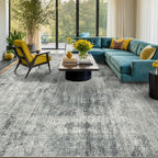 Farmhouse Gray and Blue Rugs for Living Room 8x10 - Image 3