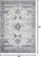 Loloi Skye Collection SKY-02 Silver/Grey 8'-0" x 8'-0" Round Area Rug - Image 2