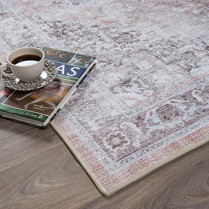 Fame Rugs Turkish Rug. Washable Vintage Oriental Antique Inspired Traditional - Image 8