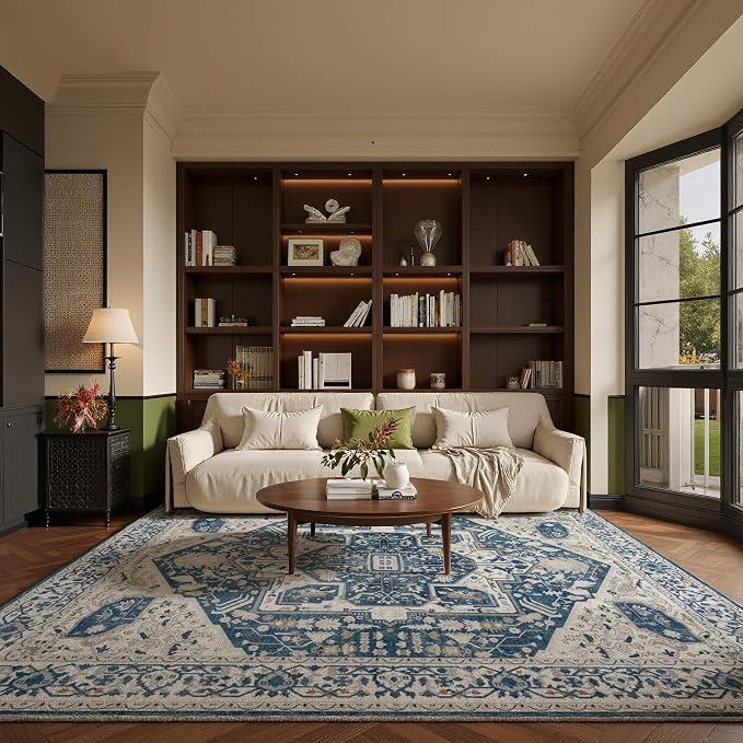 EnHomee 5x7 Area Rugs Washable for Bedroom, Boho Vintage Rugs, Foldable Area by EnHomee