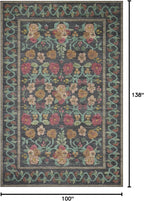 Loloi Rifle Paper Co. Rosa Collection RSA-01 Black 8'-4" x 11'-6" Area Rug - Image 2