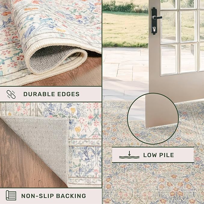 3x5 Washable Area Rug for Bedroom Beside Bed Mat, Large Kitchen, Entryway Rug - Image 4