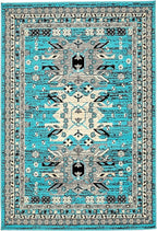 Unique Loom Taftan Collection Border Geometric Tribal Inspired Design Area Rug - Image 3