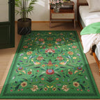 Vintage Medallion Floral 3x5 Washable Rug, Soft Low Pile Area Rug, Non-Slip by Vowkten