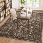 9x12 Area Rug for Living Room, Soft Large Rugs Brown Washable Rugs, Indoor - Image 3