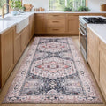 PURRUGS Vintage Farmhouse Boho Runner Rug 2'6" x 6', Non-Slip Machine Washable by PURRUGS