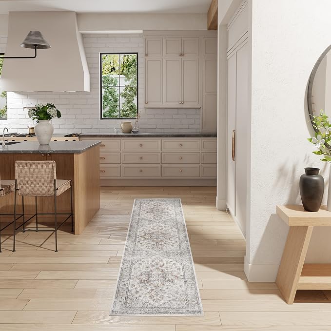 Nourison Home Astra Machine Washable Grey Multicolor 2'2" x 12' Area Rug - Image 5