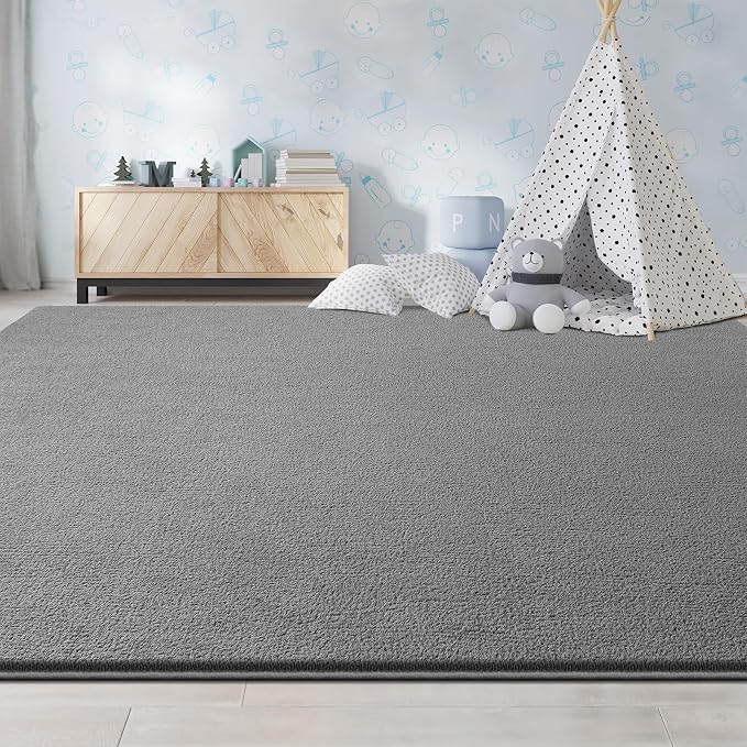 Large Area Rugs for Living Room Bedroom, 4x6 Feet Grey Rug, Minimalist Modern - Image 9