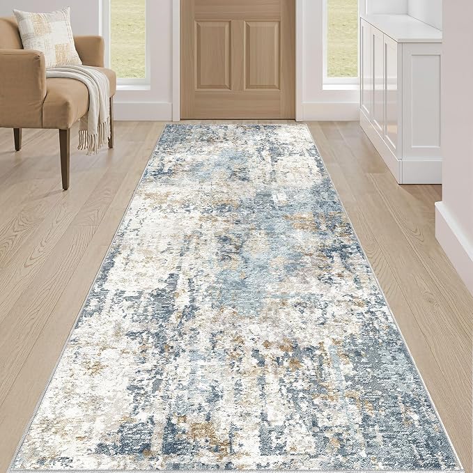 Runner Rug Non Slip Rugs: 3x10 Hallway Kitchen Washable Abstract Soft Modern - Image 4
