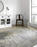 Loloi Teagan Collection TEA-05 Denim/Slate 5'-3" x 7'-6" Area Rug, Soft Neutral by Loloi