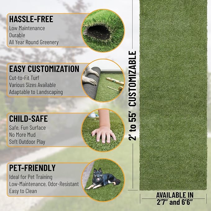 Ottomanson 2'7" x 17' Artificial Faux Grass Rug - Image 2