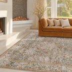 Vintage Moss Green Living Room Rug, 8x10 Washable Area Rugs - Image 8