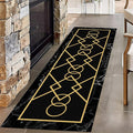 Luxury Gold Stamped Texture Hallway Runner Rug by Unknown