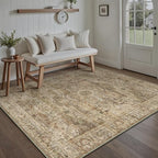 Brown Multi Area Rug 5x7 Vintage Washable Distressed Living Room Carpet Large - Image 6
