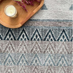Alfa Rich 7x10 Blue Cream Off White Washable Area Rugs - Image 5