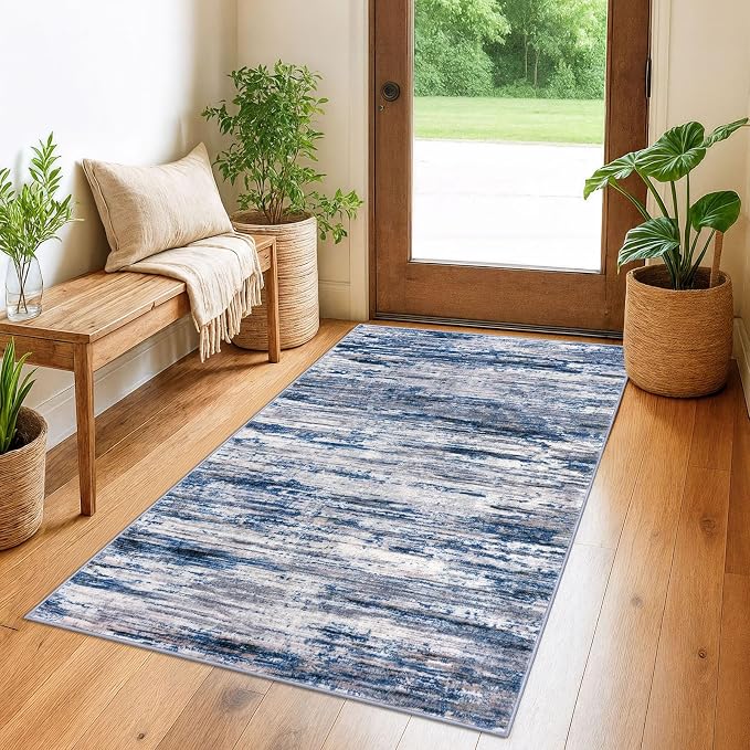 3x5 Modern Abstract Area Rug for Entryway, Low-Pile Door Mat Indoor for Living by SiiloomRug