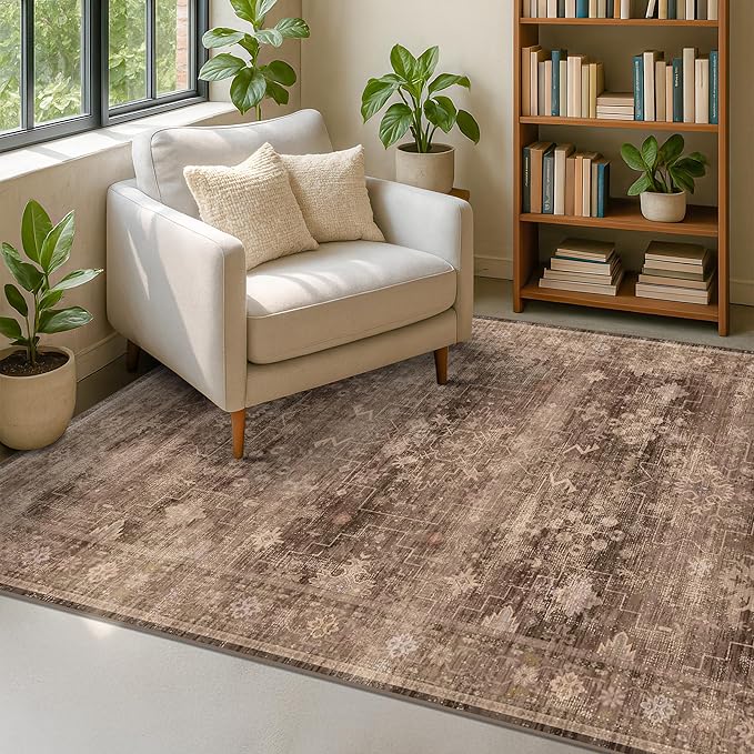 Taupe Brown Living Room Rug 6x9 - Image 6