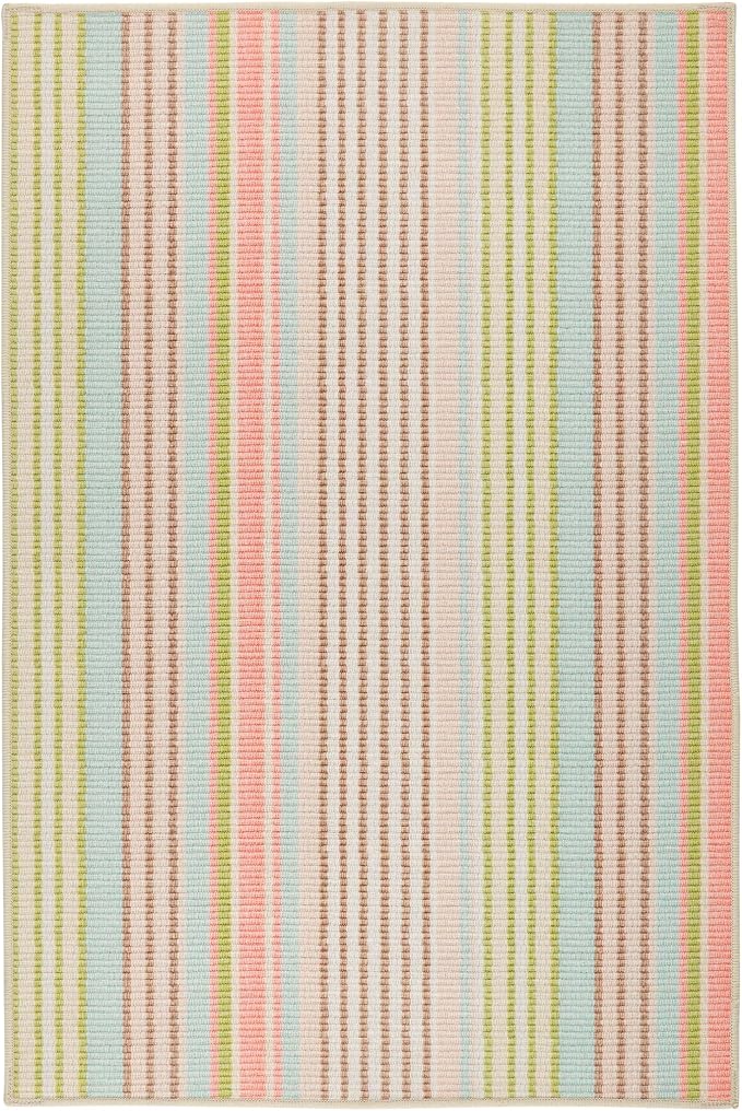 Dash and Albert Ana Ticking Machine Washable Area Rug by DashAlbert