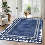 Bordered Printed 10x13 Washable Area Rugs - Image 6