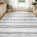 BESTSWEETIE 8x10 Area Rugs for Living Room Washable Moroccan Farmhouse Neutral - Image 6