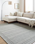 Mark&Day Wool Rugs, 5x8 Janmichael Solid and Border Gray Area Rug, Bedroom or by MARKDAY