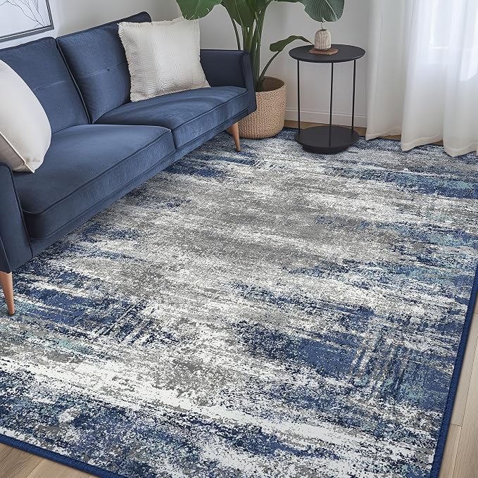 Bavni 10x14 Area Rugs, Modern Living Room Rugs, Large Machine Washable Rug by BAVNI