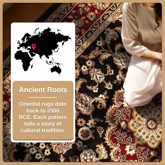 Well Woven Barclay Collection Medallion 5x7 Black Area Rug - Image 7