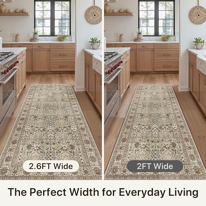 Bavni2'6''x8 Rug Runners for Hallways, Washable Runner Rug Non Slip, Vintage - Image 3
