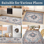 Tangsoo 4x6 Area Rug for Living Room, Washable Vintage Indoor, Distressed - Image 6