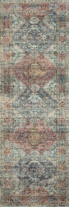 Loloi Skye Collection SKY-06 Apricot/Mist 6'-0" x 6'-0" Round Area Rug - Image 6