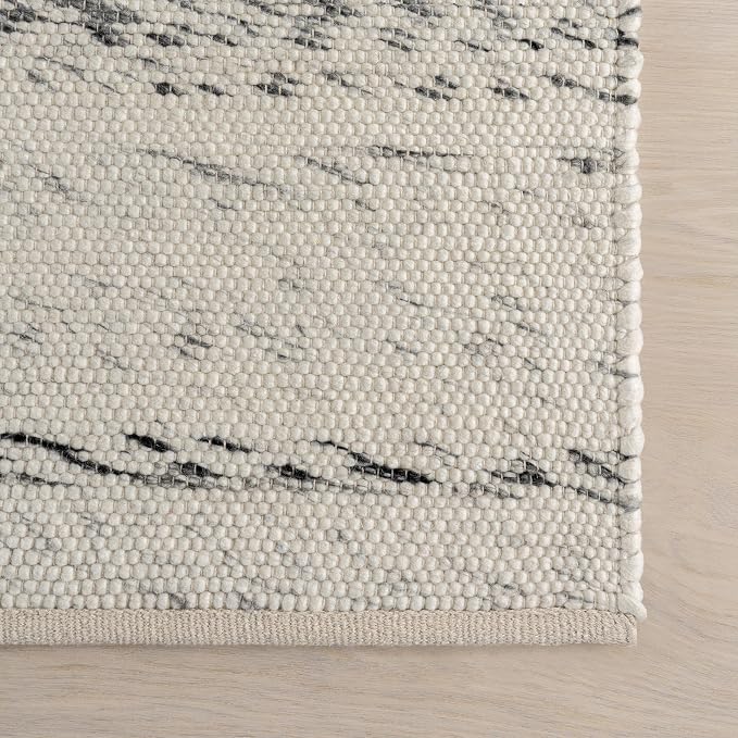Rugs USA Santa Ynez Ivory/Grey, Wool & Cotton, Soft and Cozy, High Traffic - Image 4