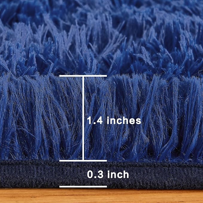 Andency Navy Soft Area Rugs for Living Room Bedroom, 4x6 Fluffy Shaggy Bedside - Image 2