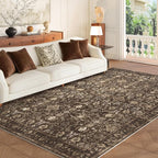 5X7 Area Rugs for Living Room, Soft Rugs Brown Washable Rug, Indoor Vintage by ARKIIKI