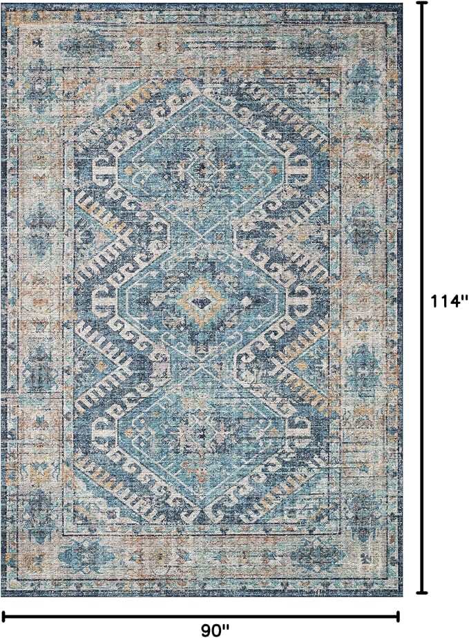 Loloi II Skye Collection SKY-03 Denim/Natural 7'-6" x 9'-6" Area Rug - Image 2