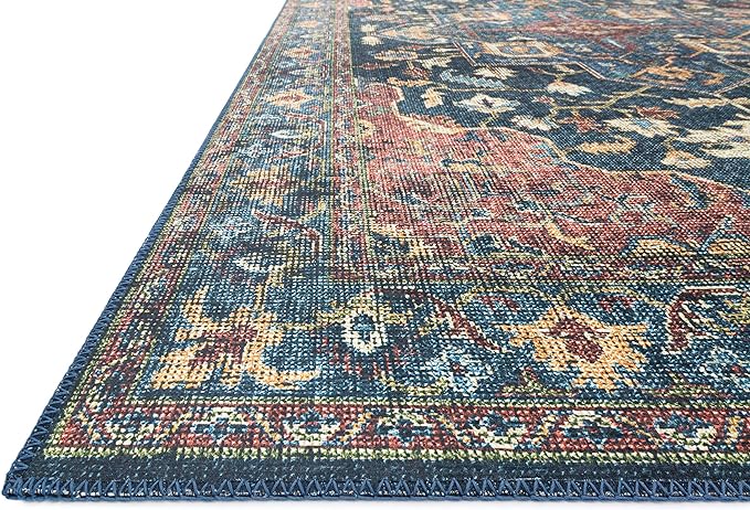 Loloi II Skye Collection SKY-08 Denim/Brick 7'-6" x 9'-6" Area Rug - Image 4