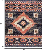 Well Woven Tulsa Lea Blue Traditional Southwestern Tribal 3x5 Area Rug - Image 2