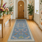 Blue Insect 2'6'' Wide 8' Long Hallway Runner Rug - Image 3