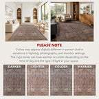 Kuden 2x3 Small Rug, Machine Washable, Non-Slip Backing, Vintage Style - Image 9