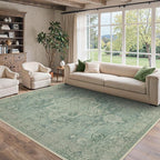 8x10 Area Rugs for Living Room, Machine Washable Non Slip Vintage Rugs by BESBLEE
